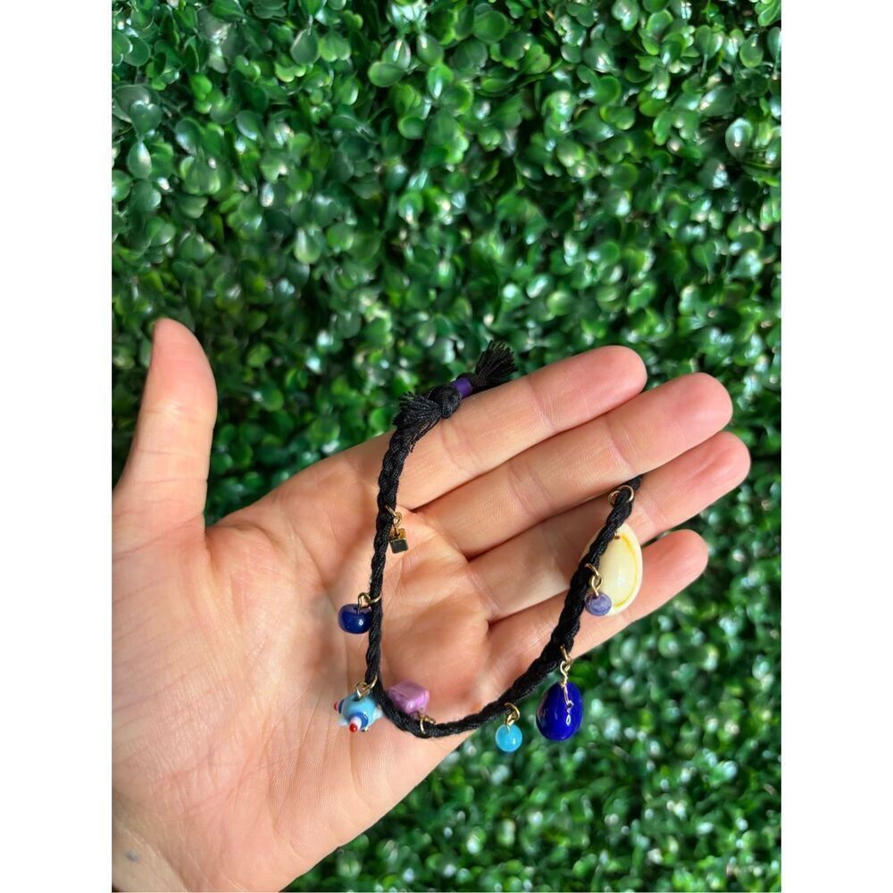 Free People Evil Eye Shell Adjustable Cord Bracelet NWOT